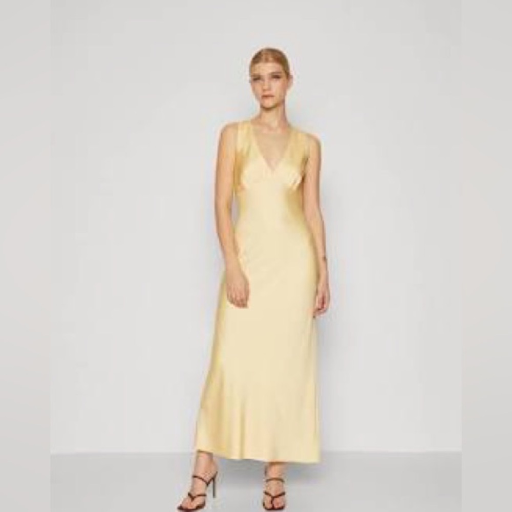 Abercrombie & Fitch Yellow Satin Maxi Dress